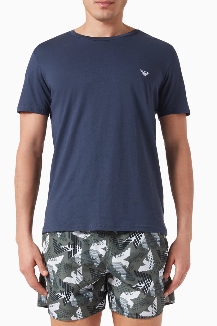 Logo T-shirt in Cotton, Blue