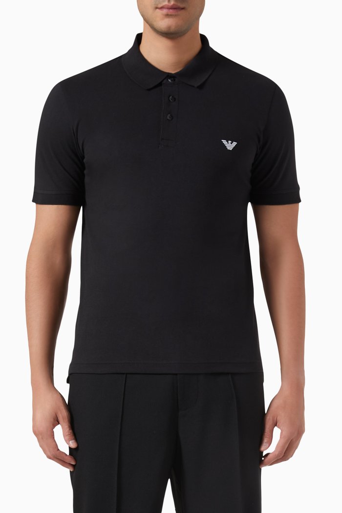 

S93 Polo Shirt in Cotton, Black