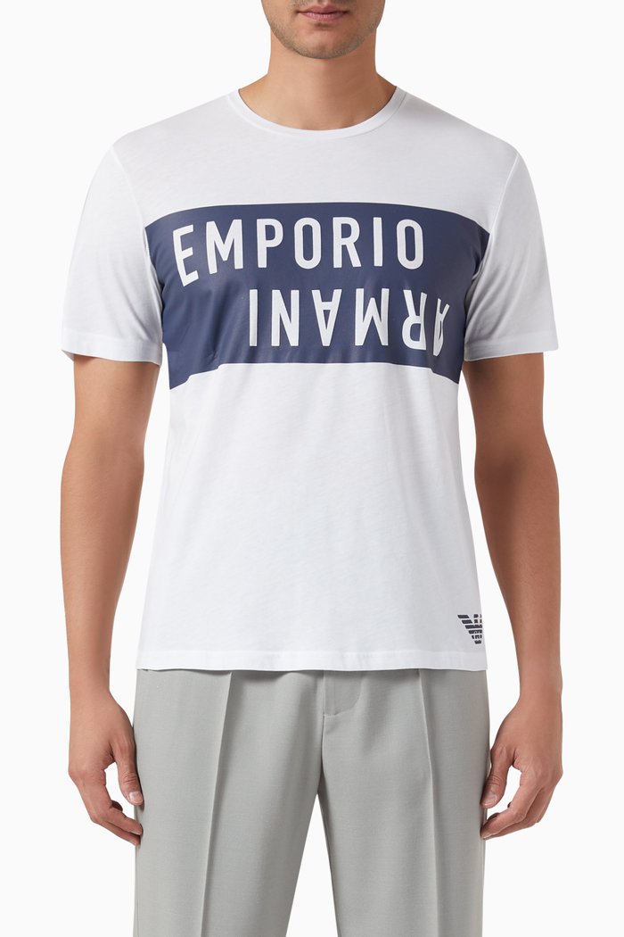 

EA Logo T-shirt in Cotton Jersey, Blue
