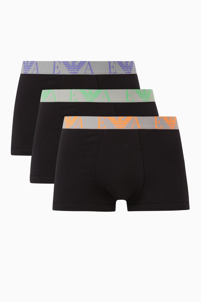 

T39 Logo Boxer Briefs in Stretch-cotton, Set of 3, Black