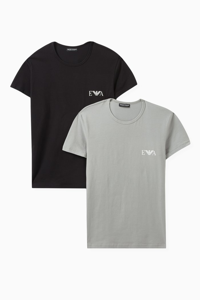 T-49 Lounge T-shirts in Cotton-jersey, Set of 2, Black