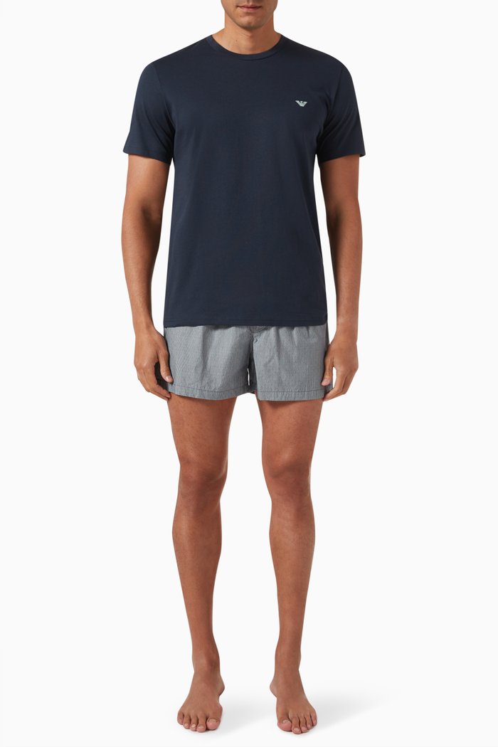 

T-shirt & Shorts Pyjama Set in Cotton, Blue