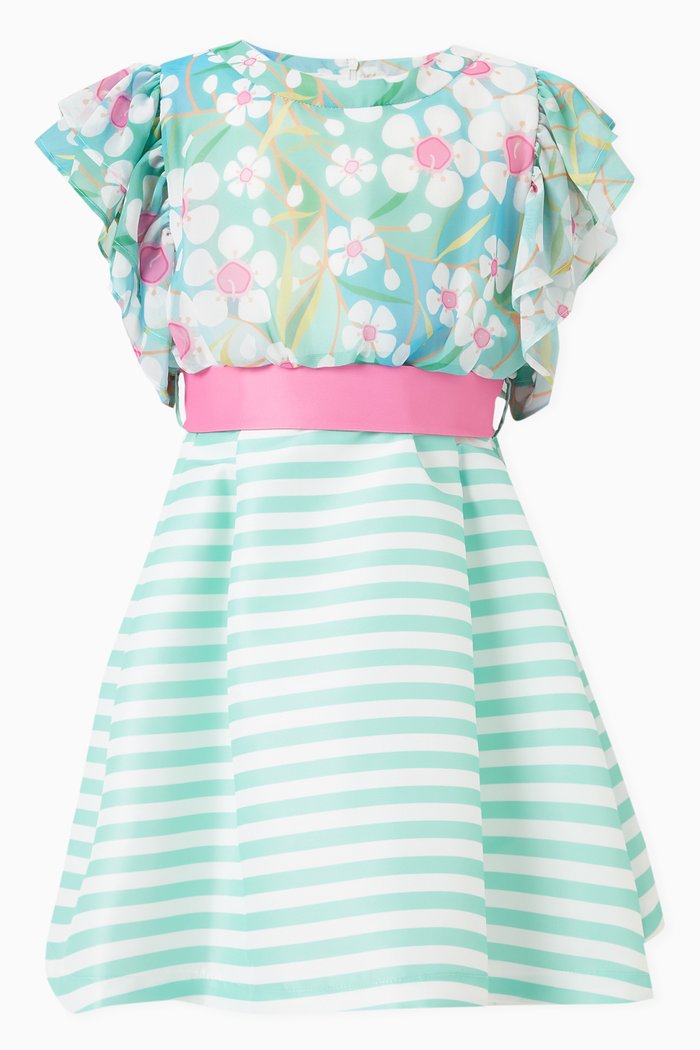 

Floral-print Striped Dress, Multicolour