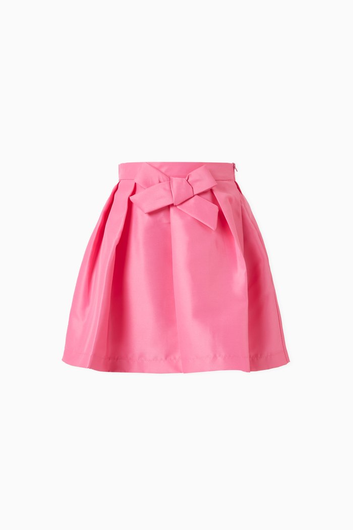 

Bow-detail Flared Skirt, Pink