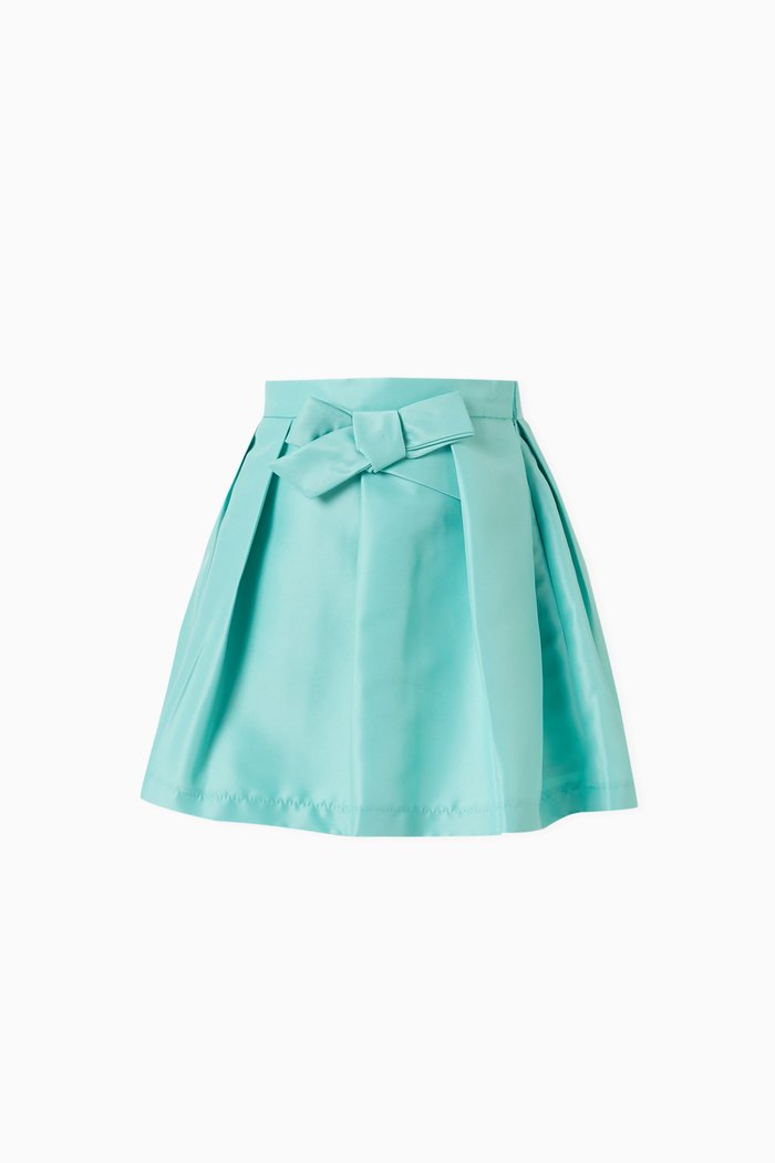 

Bow-detail Flared Skirt, Blue