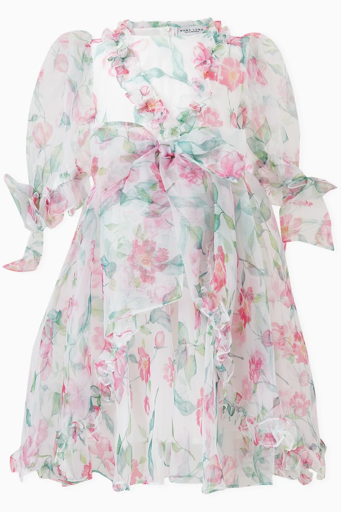 

Floral-print Dress, White