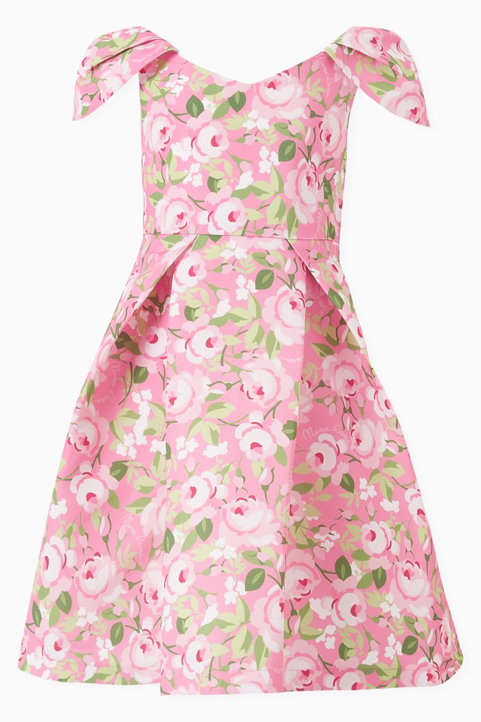 

Floral Short-sleeved Dress, Pink