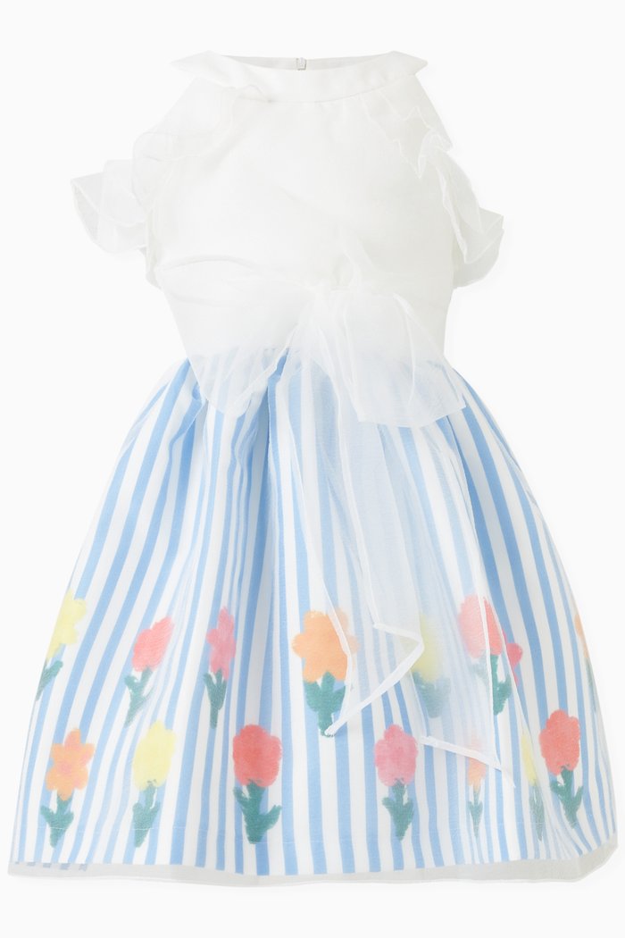 

Ruffled Sleeveless Dress, Blue