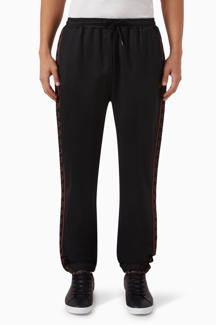 

Seasonal Taped Track Pants in Nylon Blend, Black