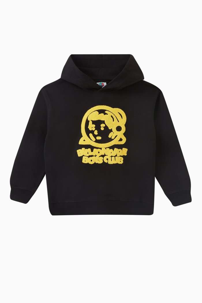 

Chainstitch Logo Popover Hoodie in Cotton, Black