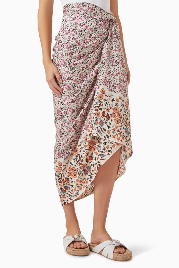 

Striped Sarong in Linen Blend, Multicolour