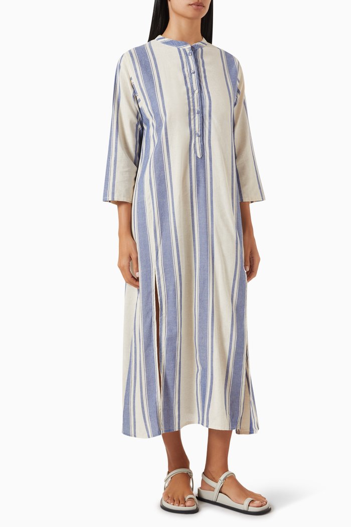 

Isobel Floral-print Midi Dress in Rayon, Blue