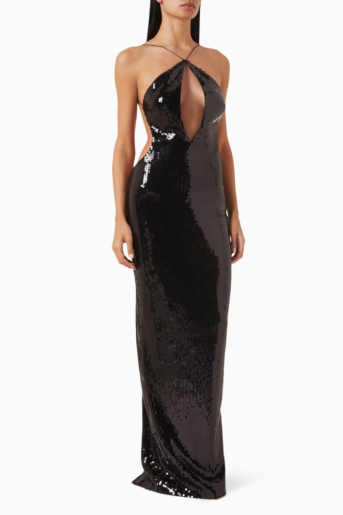 

Elsa Sequinned Maxi Dress, Black