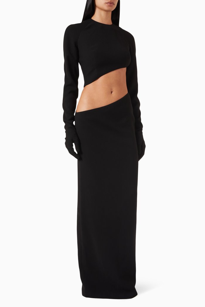 

Gisele Glove Maxi Gown, Black
