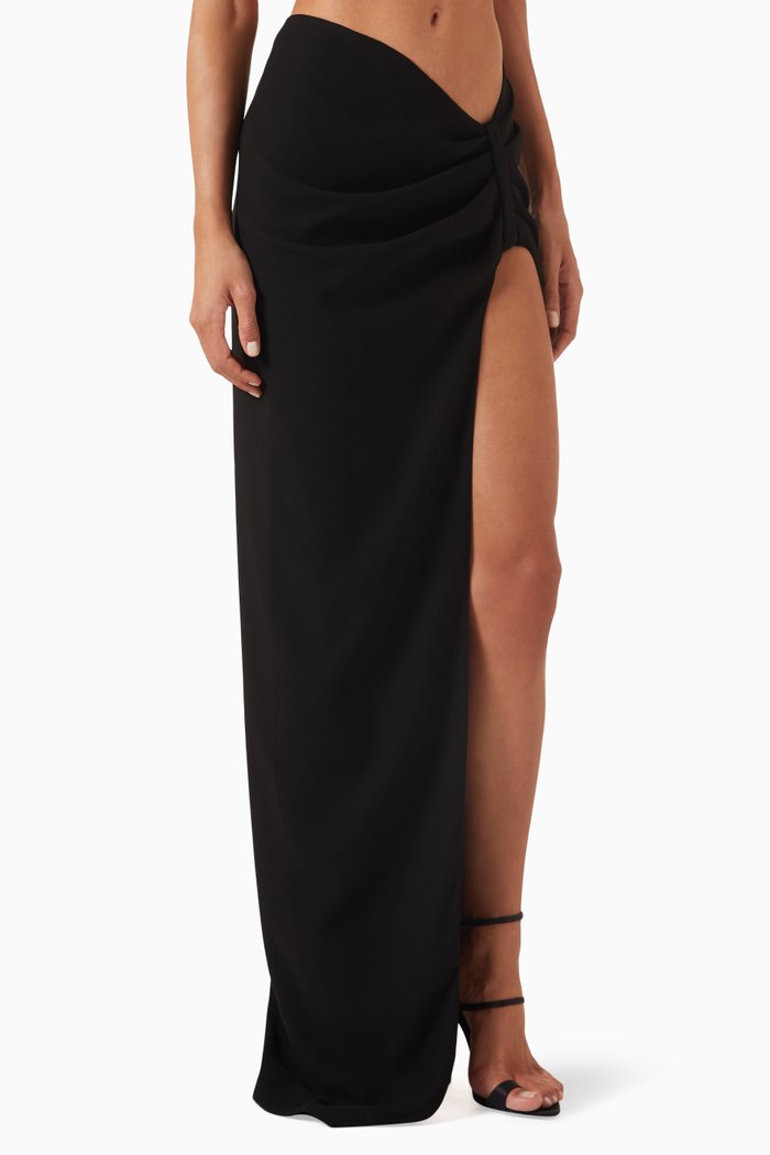 

Torpedo Front Slit Skirt, Black