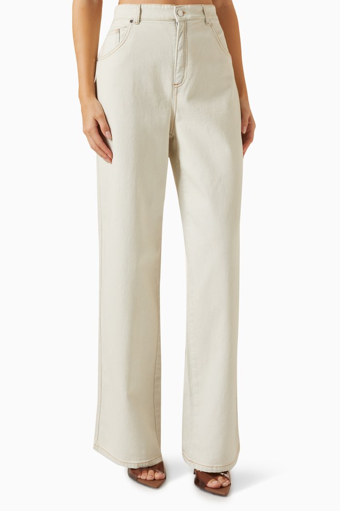 

Bleach-washed Boyfriend Jeans in Denim, Grey