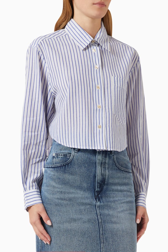 

Eliora Striped Shirt in Cotton, Blue