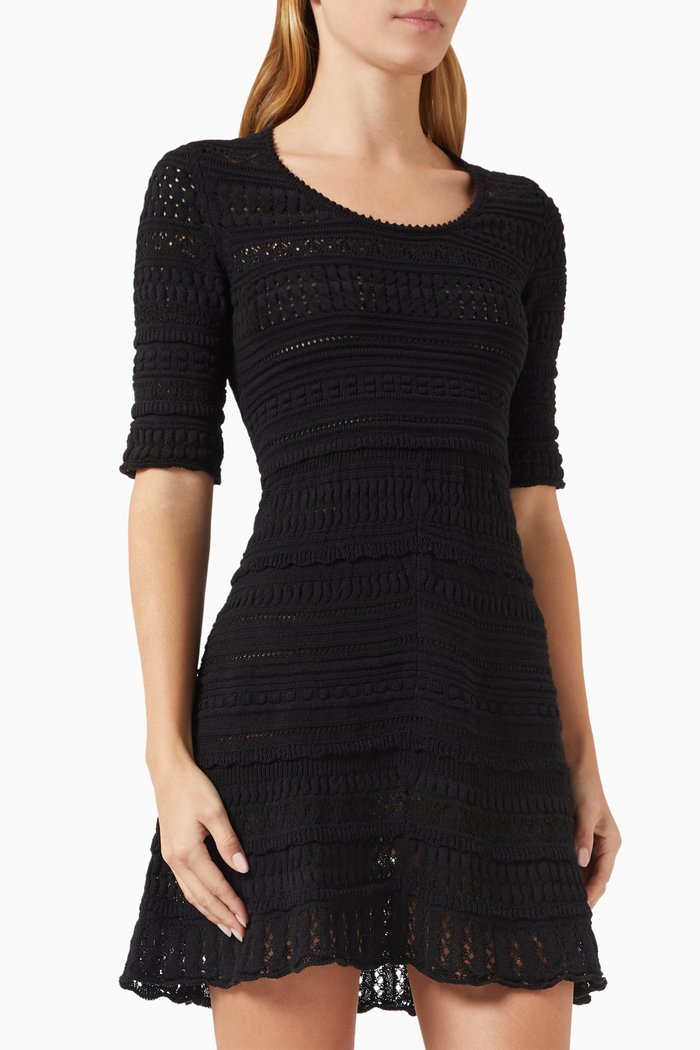 

Jumi Mini Dress in Cotton Crochet, Black