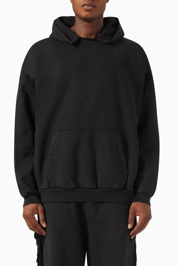 

Undersized Kangaroo-pocket Hoodie, Black