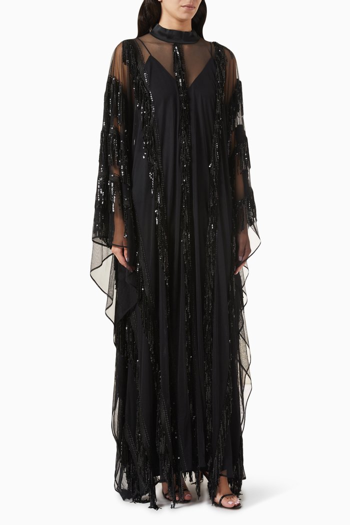 

Showgirl sequin-embellished Kaftan, Black