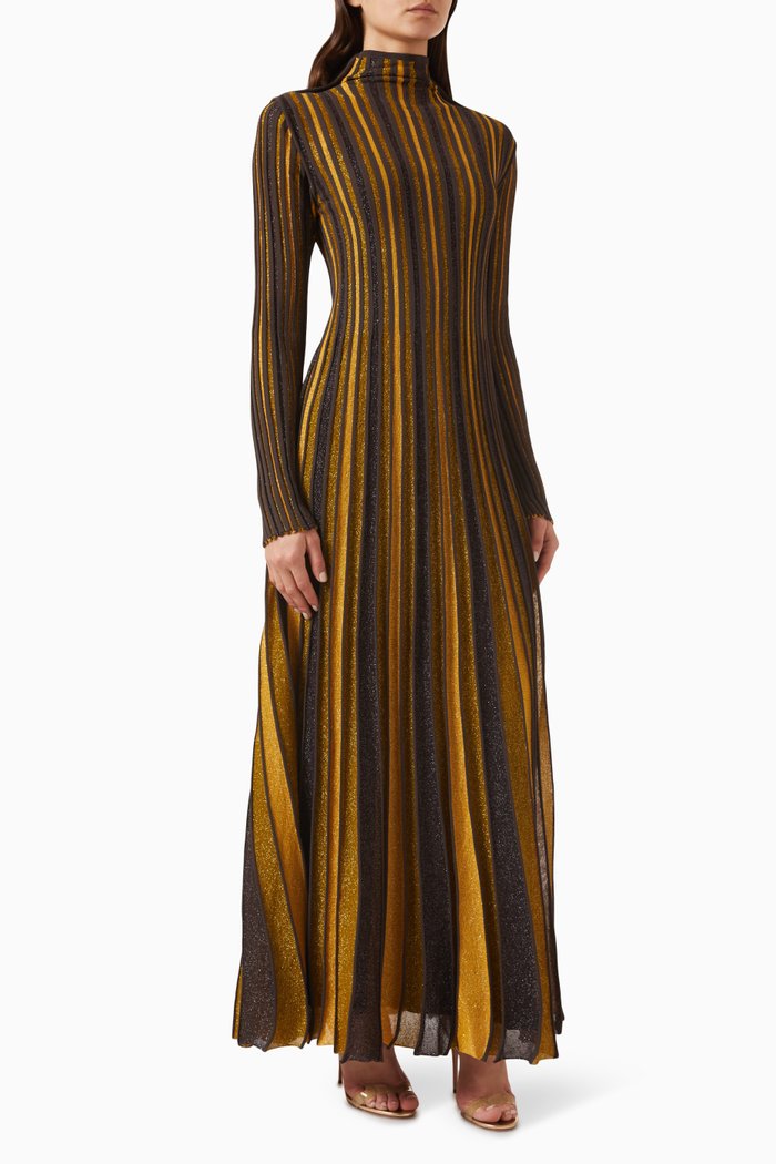 

Glenda Maxi Dress in Lurex Knit, Brown