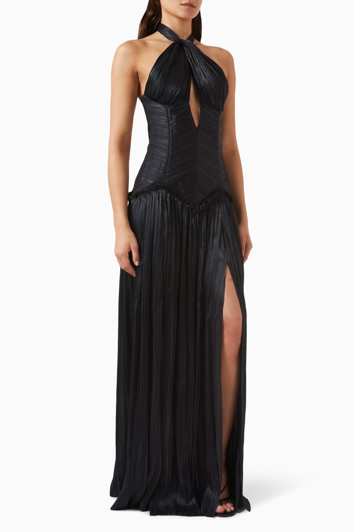 

Ivelisse Maxi Dress in Lurex Georgette, Black