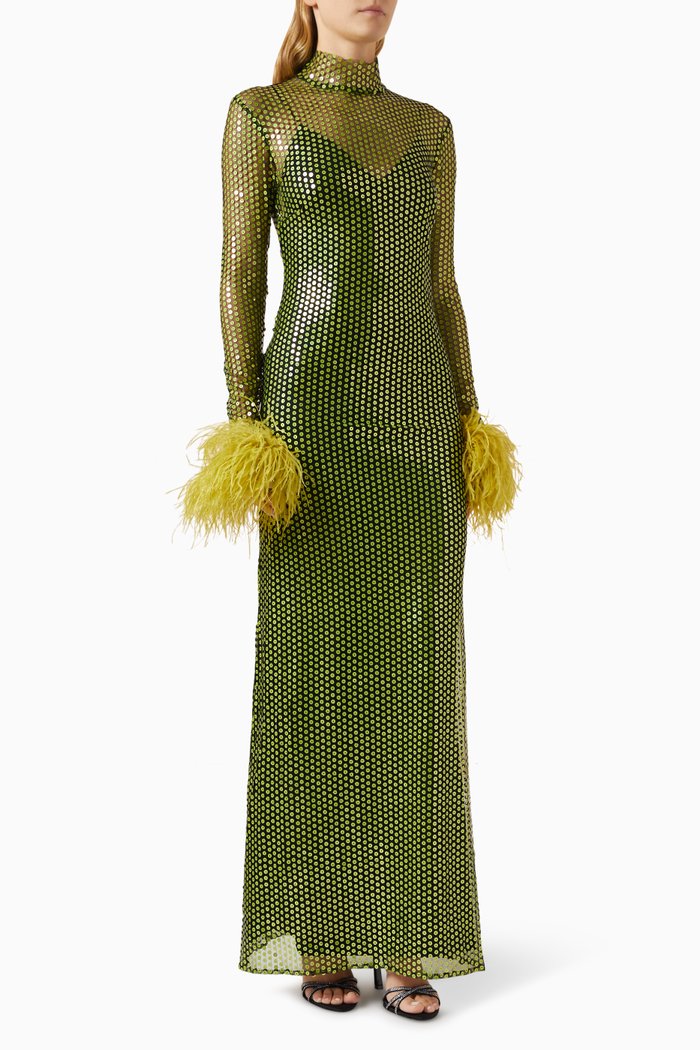 

Fonda Pepe Sequin-embellished Dress in Mesh, Green