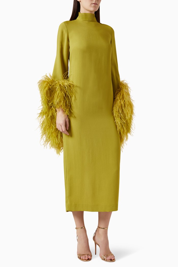 

Del Rio Midi Dress in Crepe Cady, Green