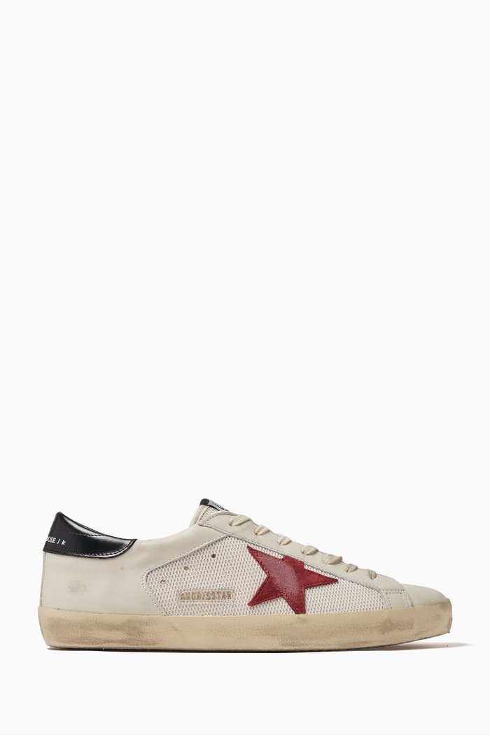 

Super-Star Low-top Sneakers in Mesh & Calf Leather, White