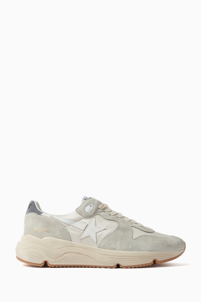 

Running Sole Sneakers in Nylon & Suede, Neutral
