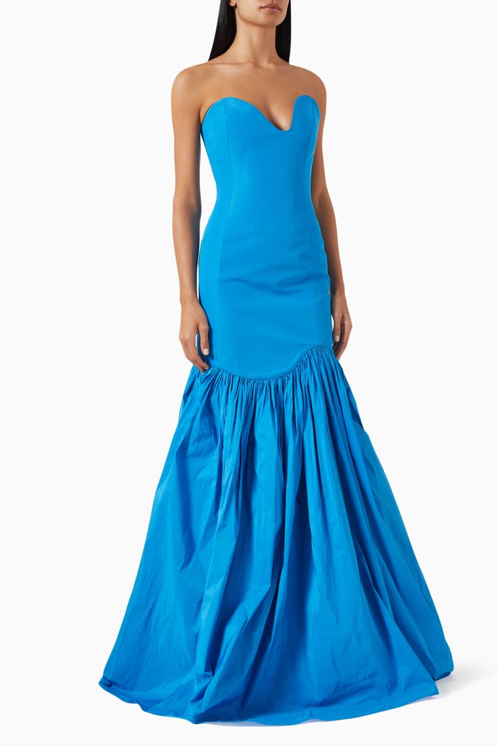 

Mermaid Strapless Maxi Gown, Blue