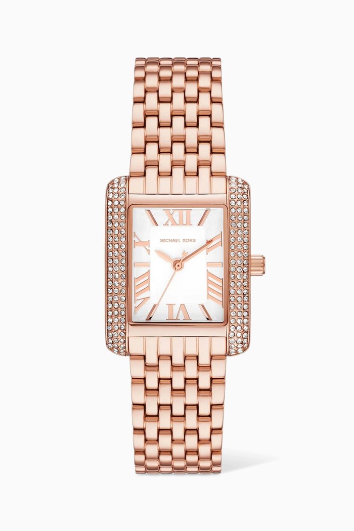 

Emery Pavé Quartz Watch, 33mm, Rose gold