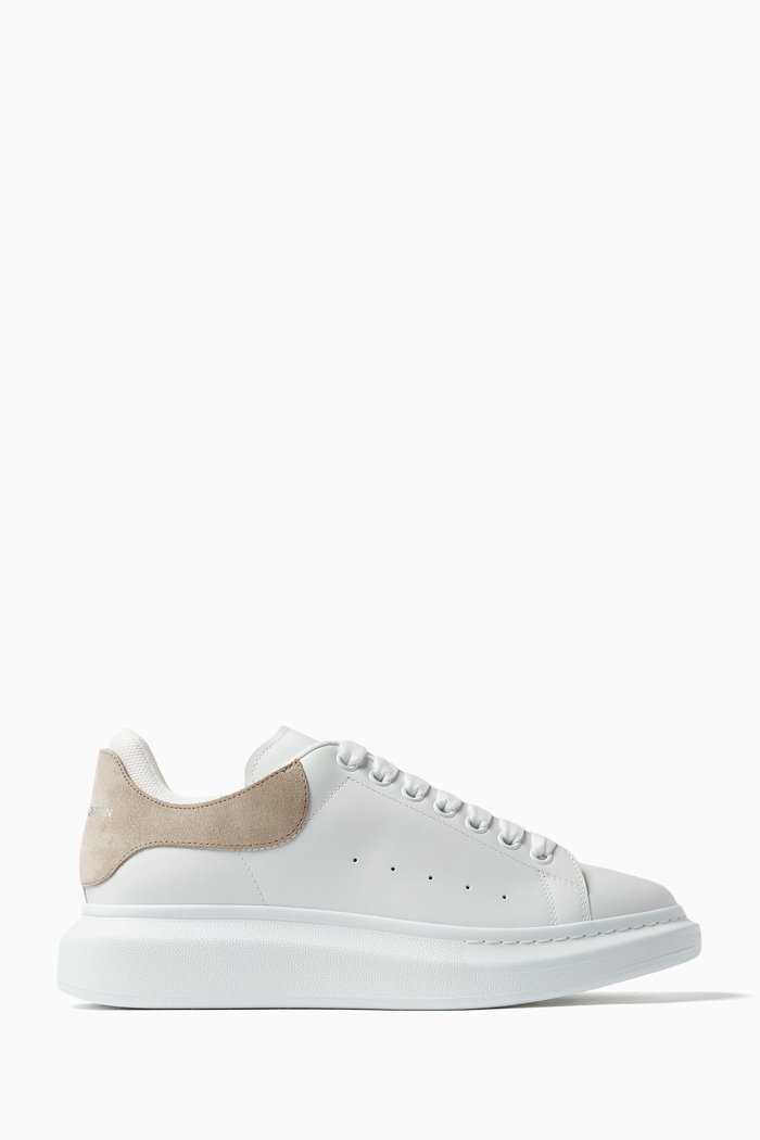 

Oversized Low-top Sneakers in Leather, Multicolour