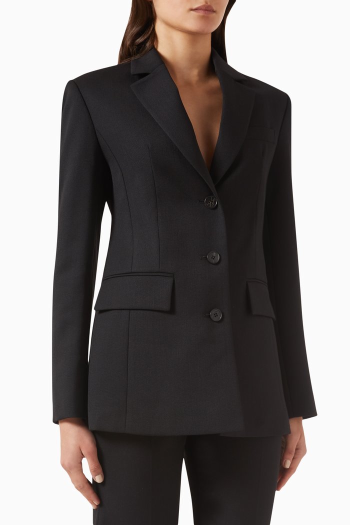 

Back Cut-out Blazer in Wool, Black