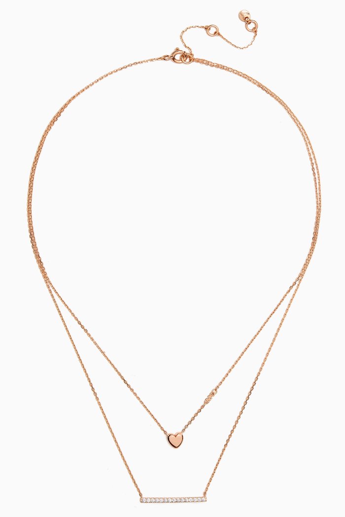 

Premium Layered Heart Necklace in Rose Gold-plated Silver