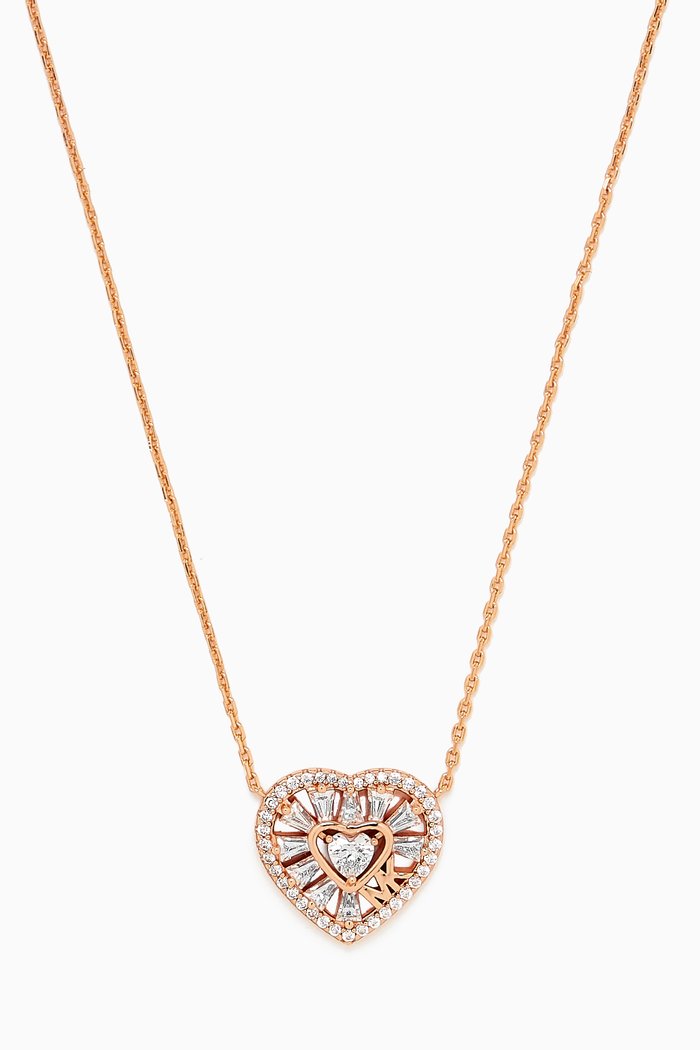 

Premium Heart Necklace in 4kt Rose Gold-plated Silver