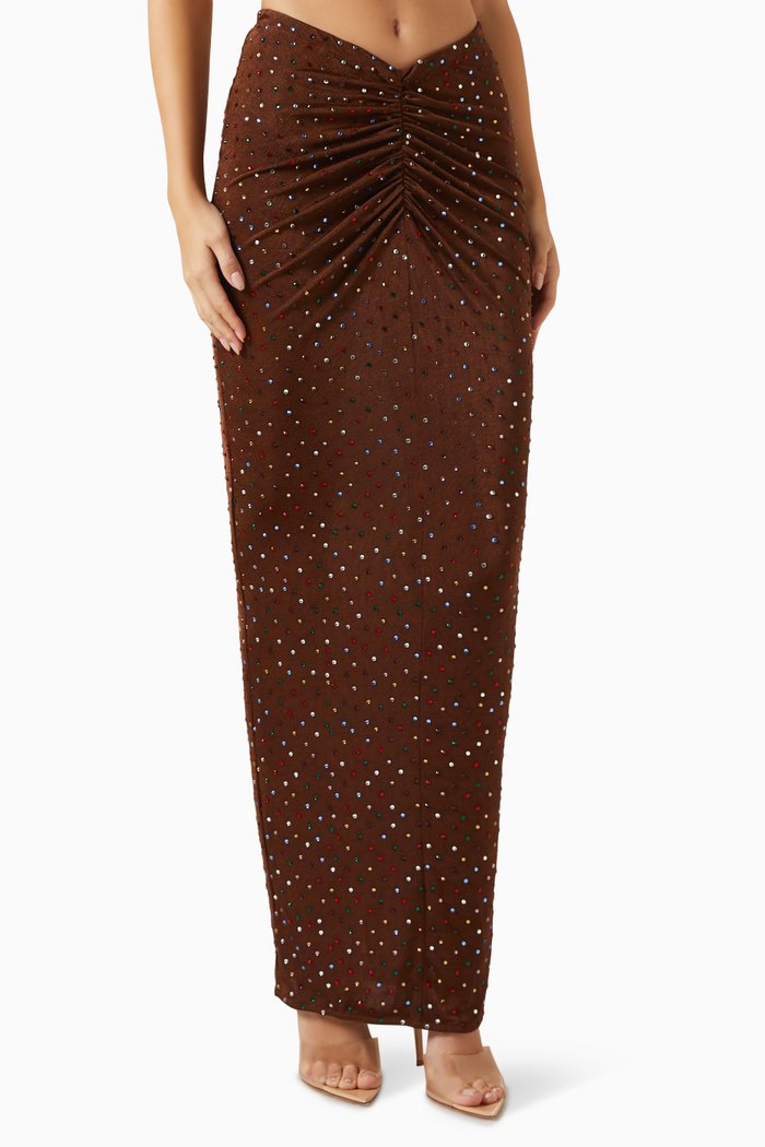 

Barbara Skirt in Polyester, Brown