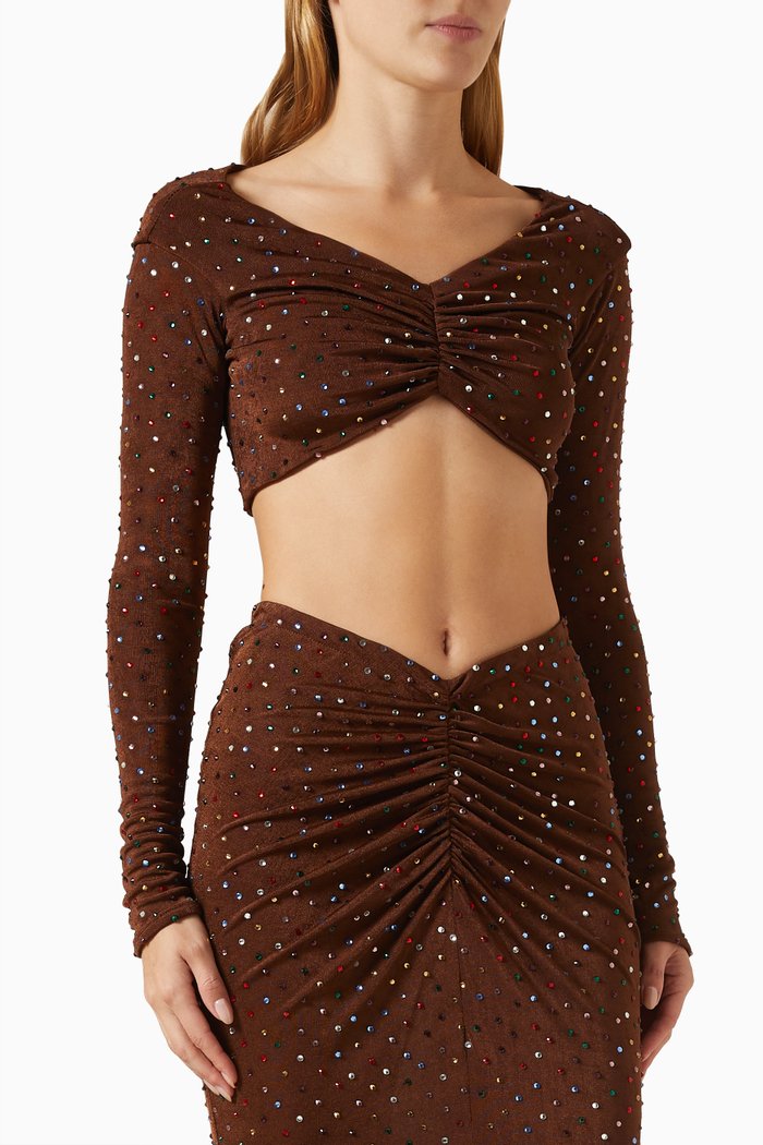 

Barbara Top in Polyester, Brown