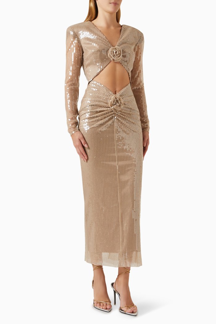 

Aurora Maxi Dress in Polyester, Neutral