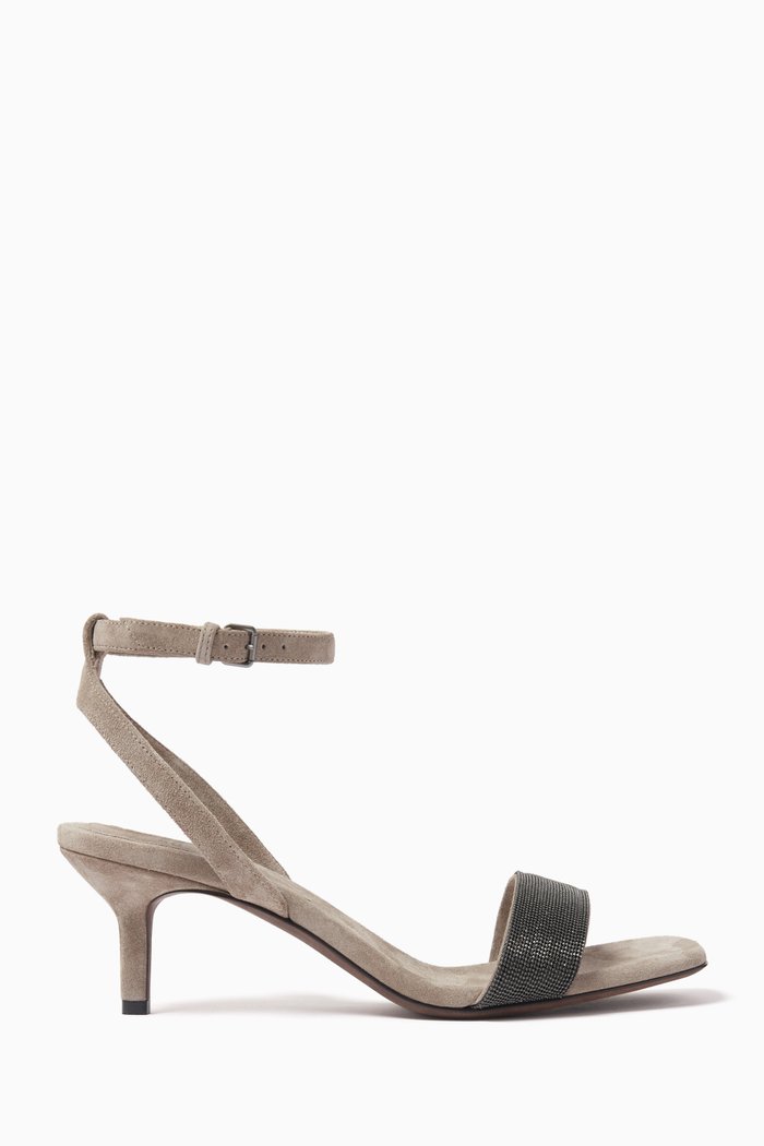 Monili Sandals in Suede, Grey