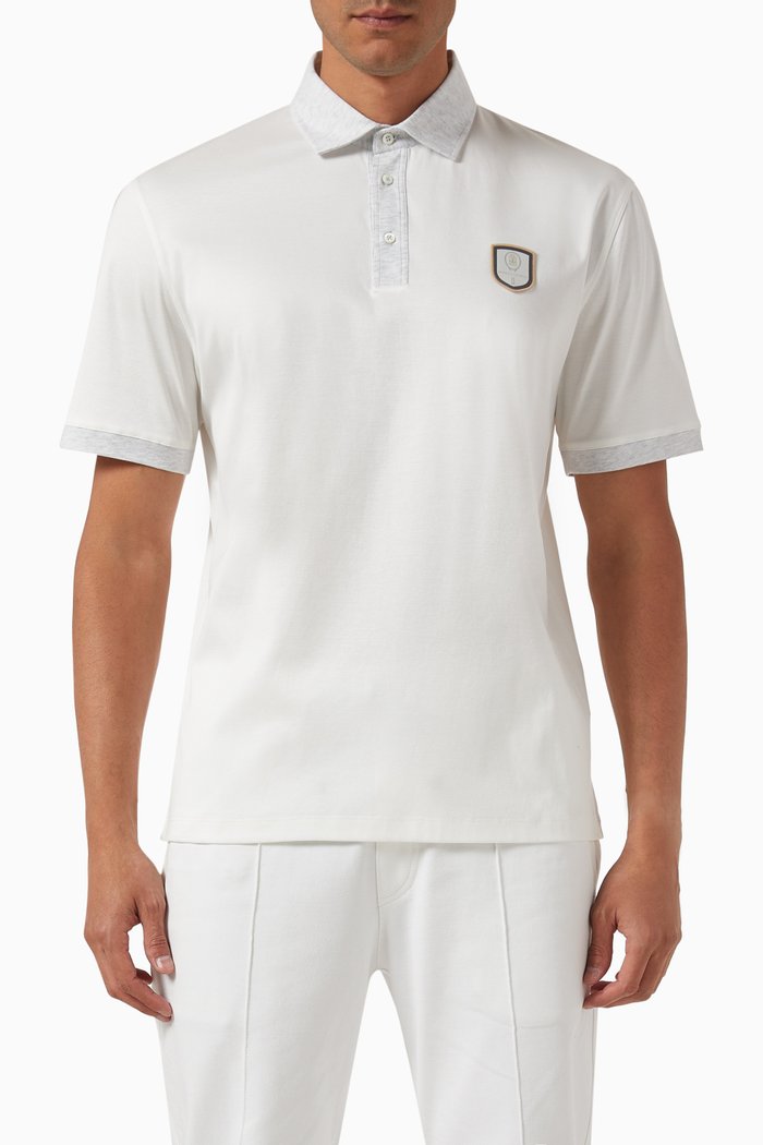 

Tennis Logo Polo Shirt in Cotton, White
