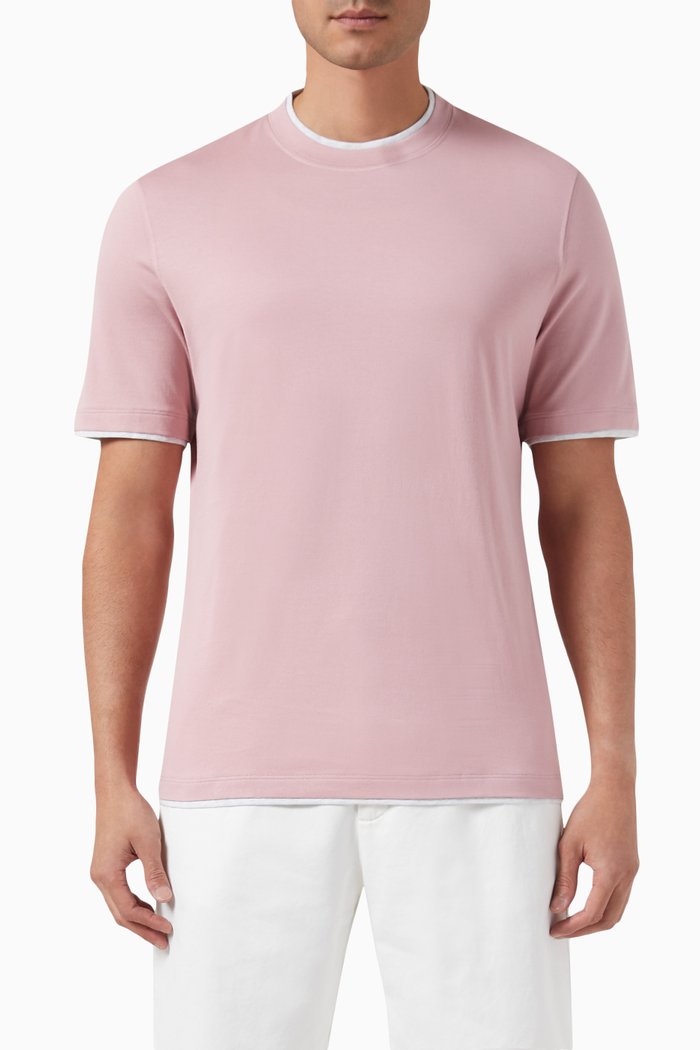 

Double-layer T-shirt in Cotton-jersey, Pink