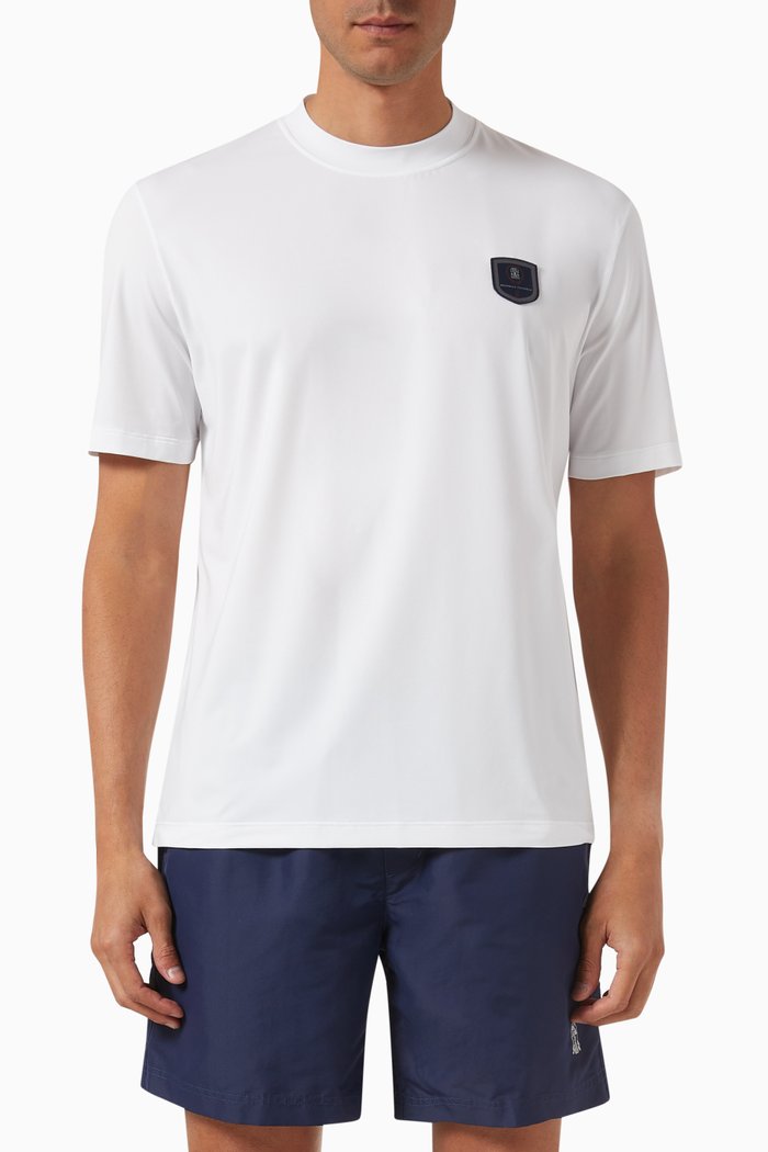 

Tennis Logo Crewneck T-shirt in Cotton-jersey, White