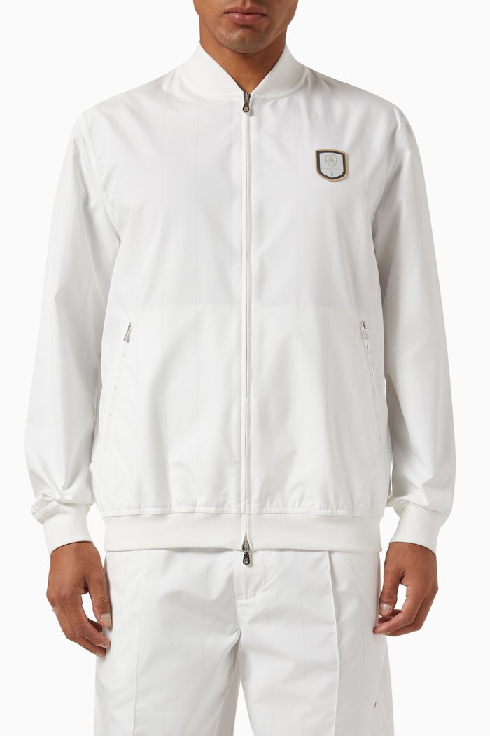 

Logo-appliqué Jacket, White