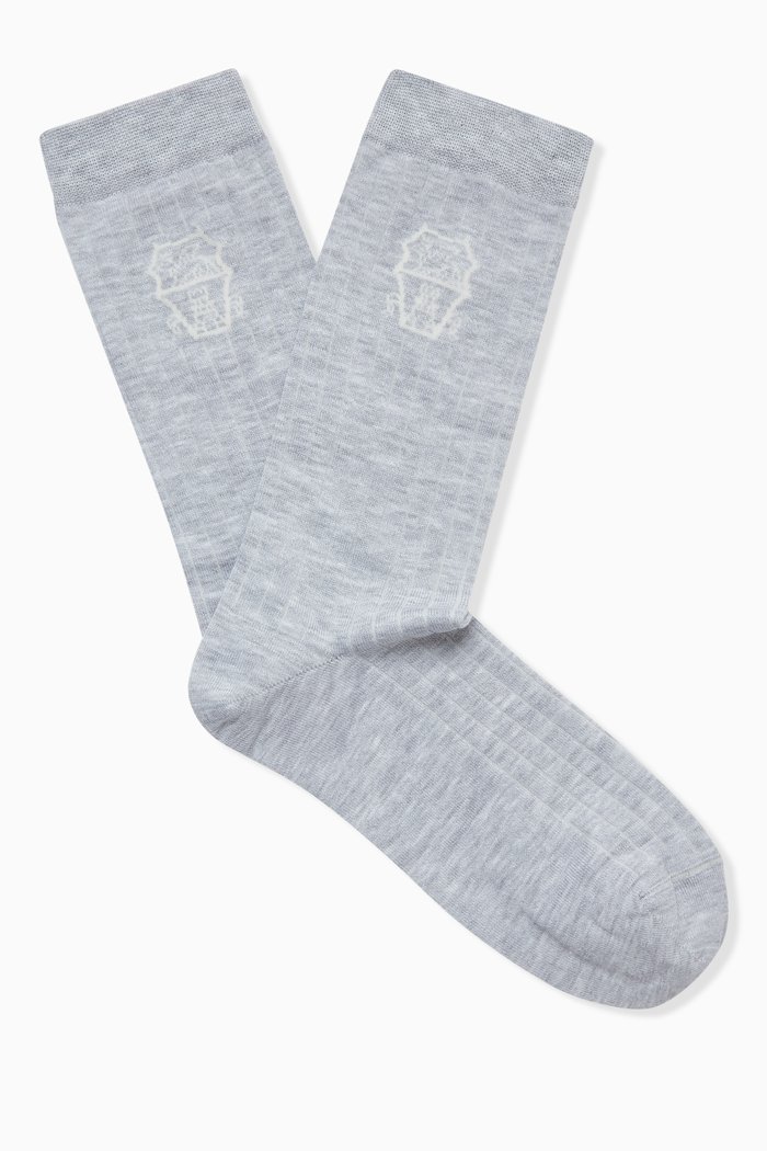 

Logo Socks in Cotton, Grey