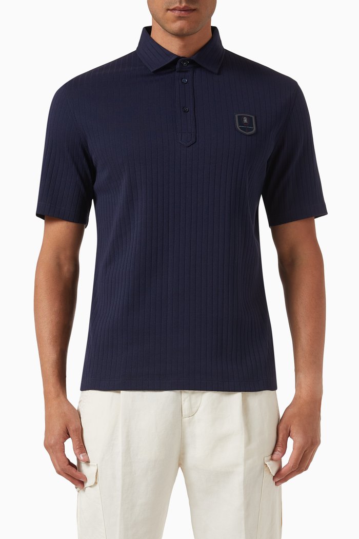 

Logo-patch Polo Shirt, Blue
