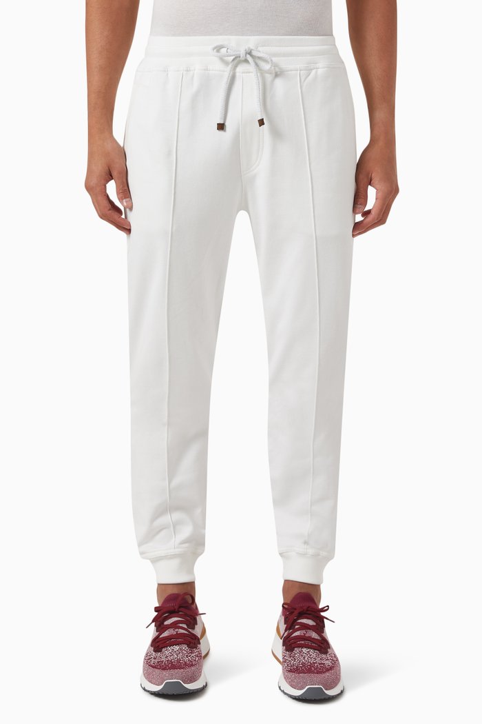 

Tapered Track Pants in Cotton, White