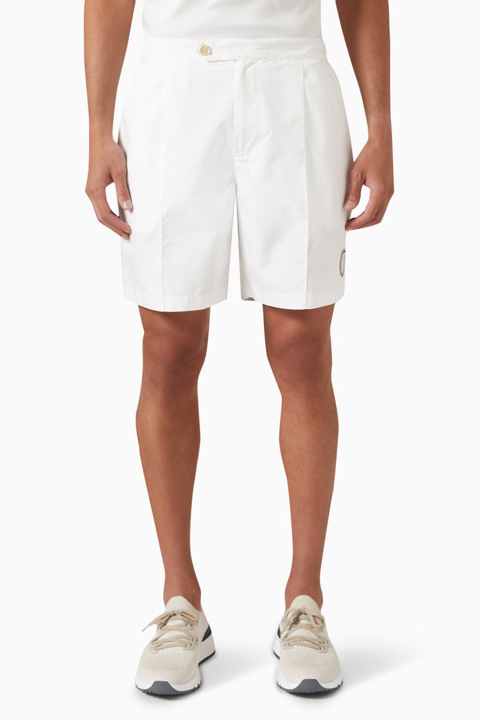 

Logo-appliqué Shorts, White