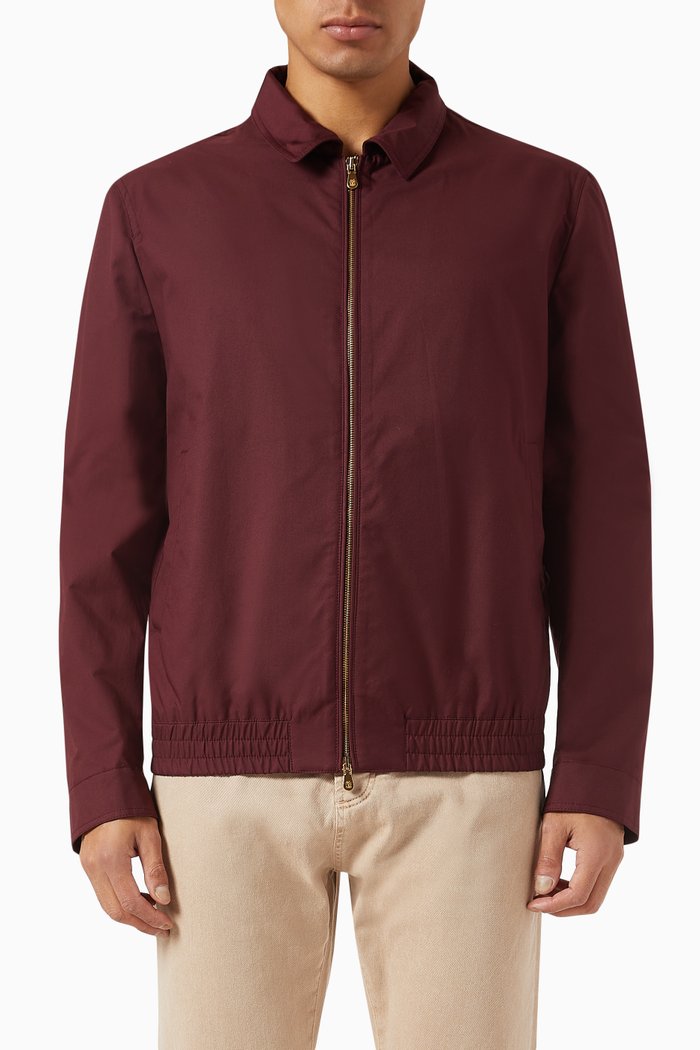 

Zip-up Jacket in Cotton-blend, Red