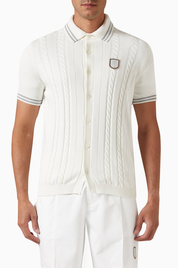 

Logo Patch Polo Shirt in Cotton, White